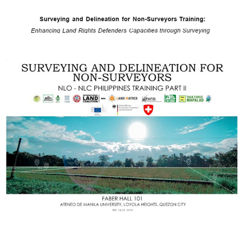 Header for Surveying and delineation for non-surveyors training: Enhancing land rights defenders’ capacities through surveying