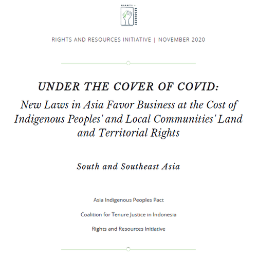 Header for UNDER THE COVER OF COVID: New Laws in Asia Favor Business at the Cost of Indigenous Peoples’ and Local Communities’ Land and Territorial Rights
